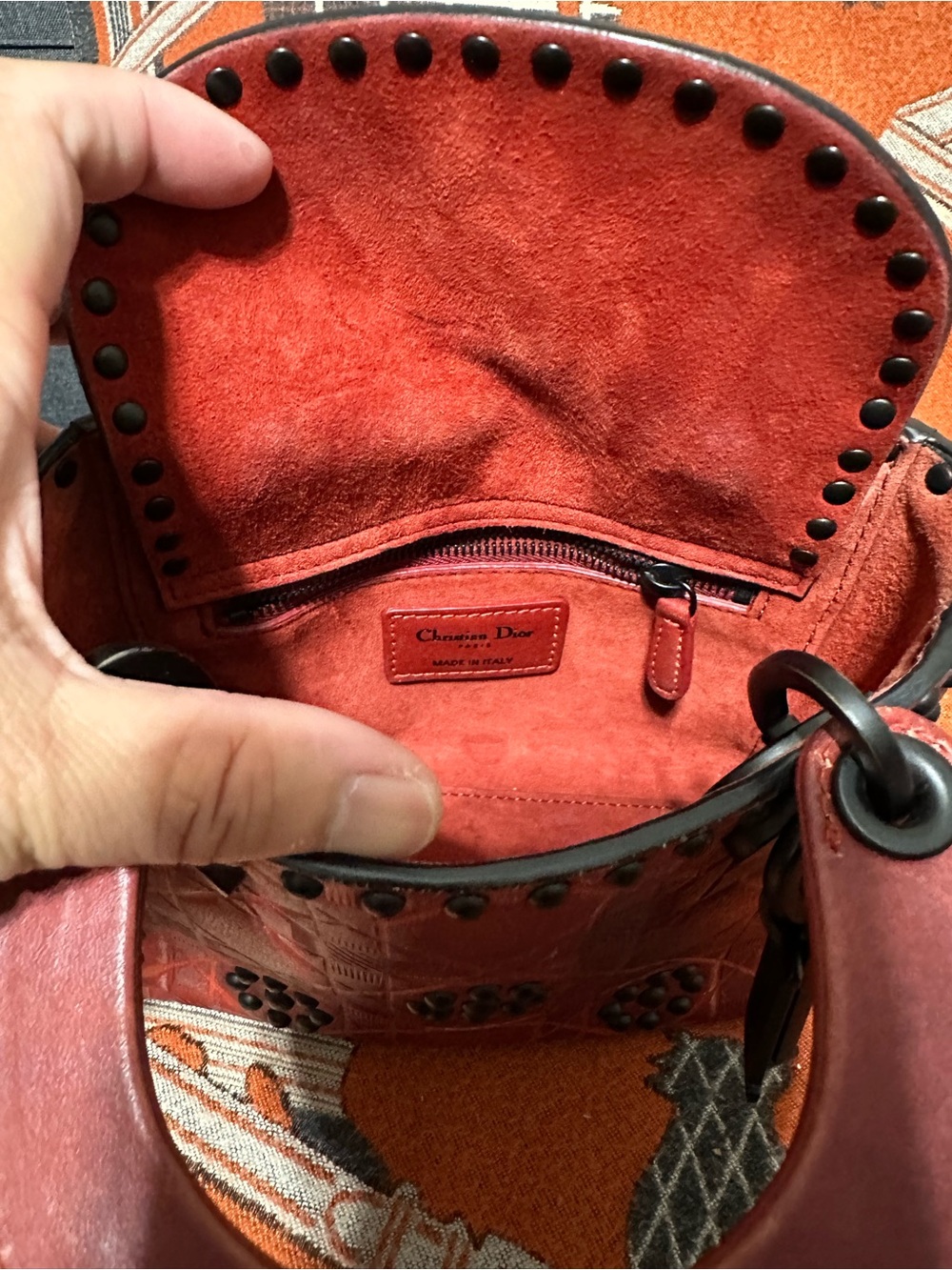 CHRISTIAN DIOR❤️🌟 LIMITED MINI LADY DIOR EMBOSSED LEATHER W/ BLACK HARDWARE⭐️ - Picture 10 of 12